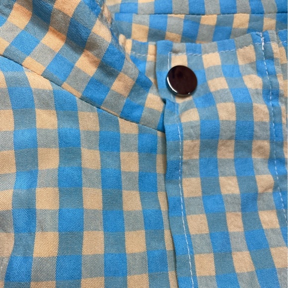 Anthropologie Find Me Now Blue Gingham Women Lightweight Crop Jacket Checkered - Picture 8 of 8